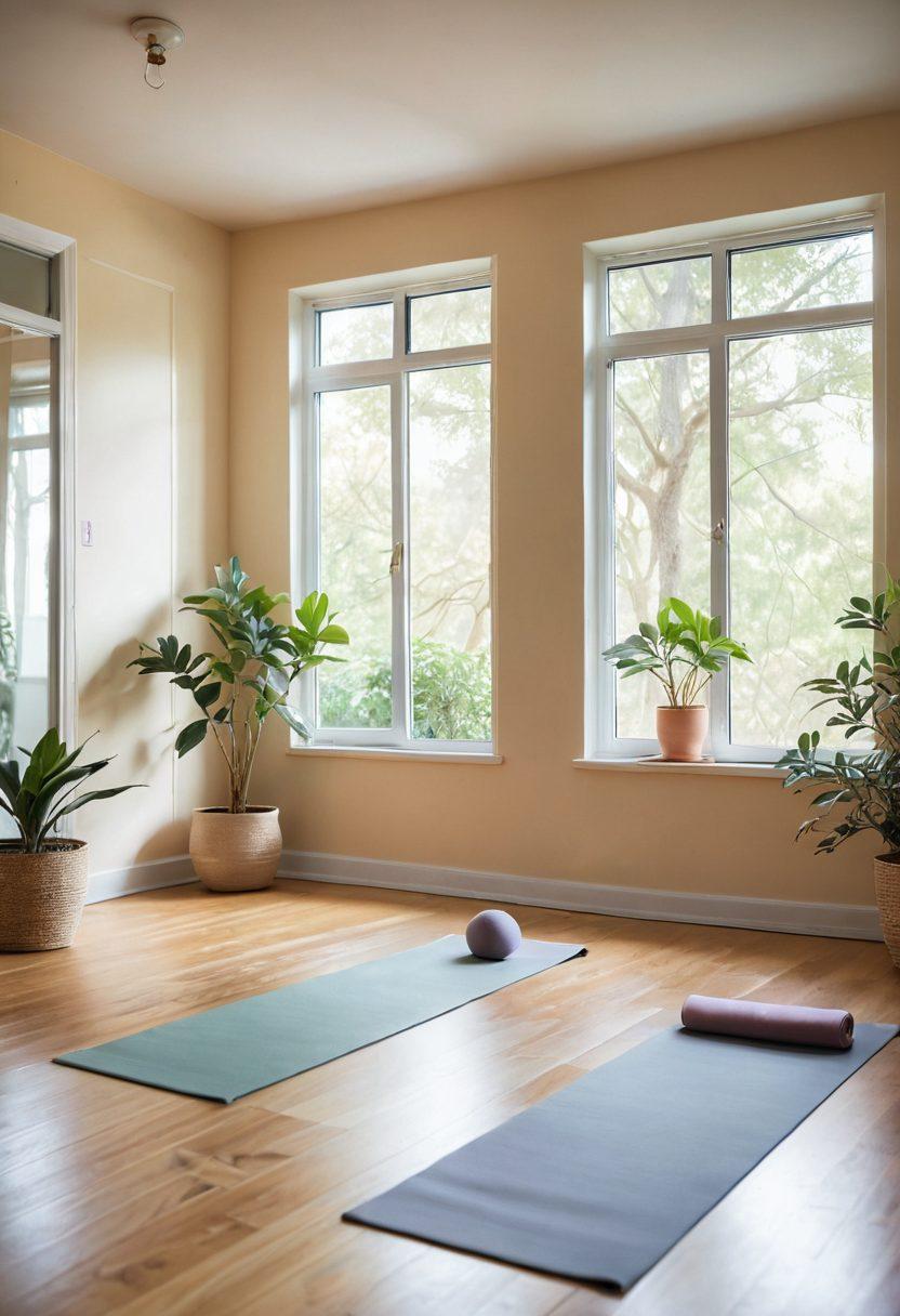 A serene and inviting yoga studio with soft, warm lighting. Show diverse individuals practicing Ashtanga and Hatha yoga, emphasizing connection and intimacy through gentle poses. Include flowing fabrics and natural elements like plants to evoke sensuality. Capture a sense of tranquility and exploration, with a hint of spirituality. soft-focus. pastel colors. zen aesthetic.
